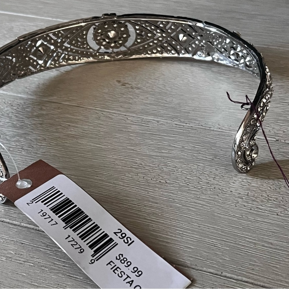 Silver Crystal Statement Necklace - image 2